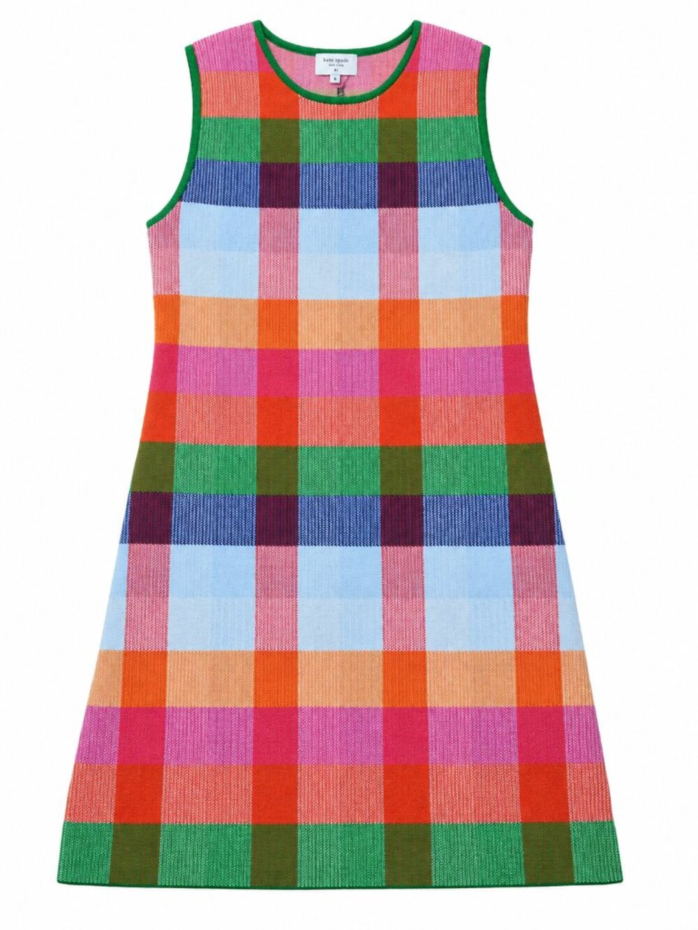 [NWT] Kate Spade New York Target Sweater Dress, Plaid Multicolor/Rainbow; Size L